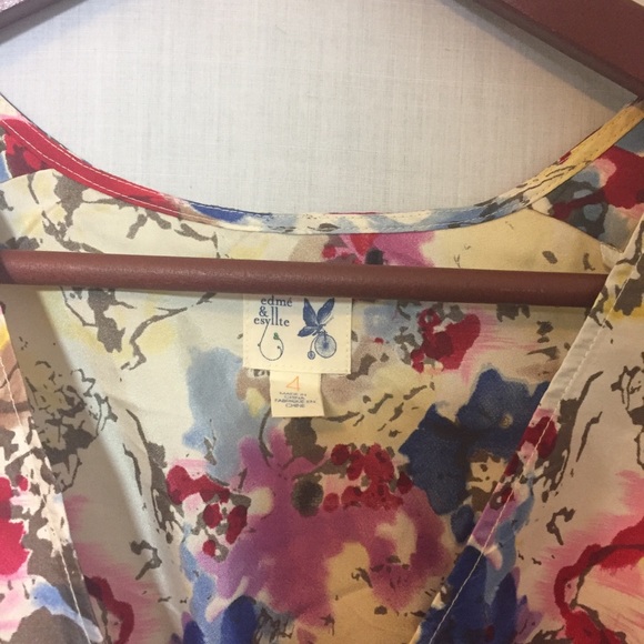 Anthropologie Edme & Esyllte Silk Heartsease Top 4 - Picture 4 of 6